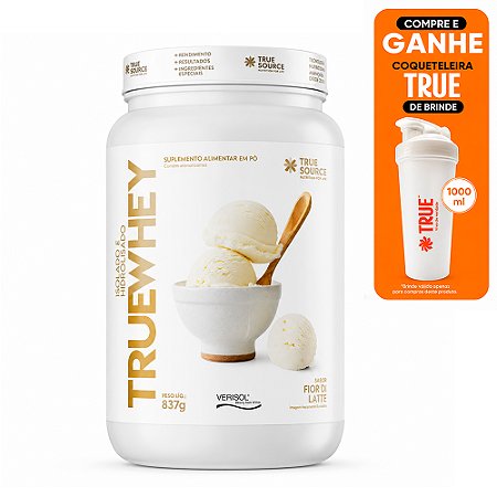 True Source Whey Iso/Hidro Fior di Latte 837g | com Colágeno Verisol®