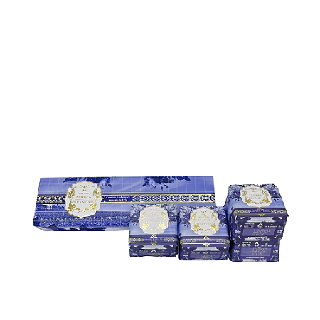 Madressenza Flores Brancas Estojo de Sabonetes 4un