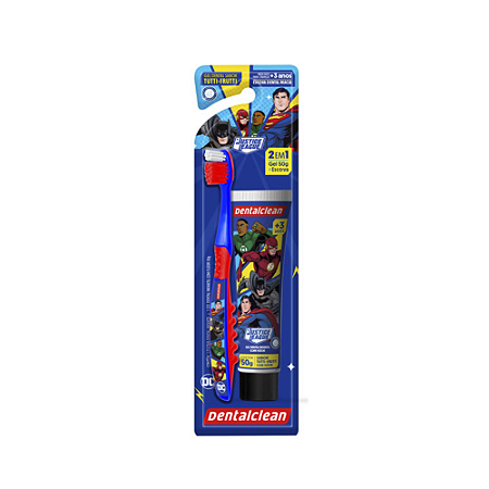 Dentalclean Kit Escova Macia + Gel Dental Heróis Infantil