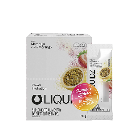 LIQUIDZ Maracujá Morango Eletrólitos Zero açúcares e Sem corante