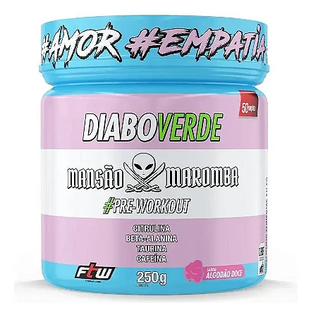 Diabo Verde #Pre-Workout Algodão Doce Mansão Maromba  250G  Ftw