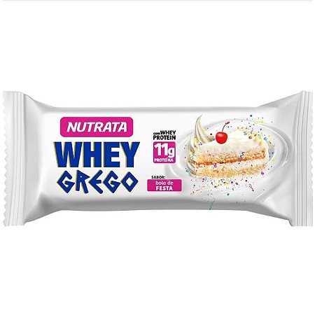 Whey Grego Bar Bolo De Festa 40G Nutrata