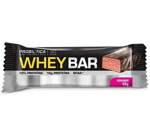 Whey Bar Morango 40G Probiotica