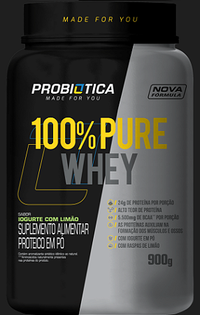 100% Pure Whey Pote 900G Iogurte C/ Limão - Probiótica