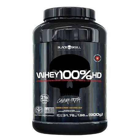 Whey 100% Hd Cookies & Cream 900G  Black Skull