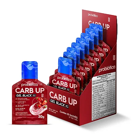 Carb Up Gel Black Display 10 Sachê Morango Probiotica