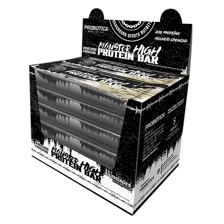 Monster High Protein Bar Sorvete De Flocos 8Un - Probiotica