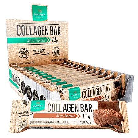 Collagen Bar Brownie De Chocolate Display C/10 -  Nutrify