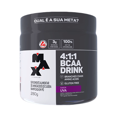 Bcaa Drink 4:1:1 Pote 280G  Uva Max Titanium