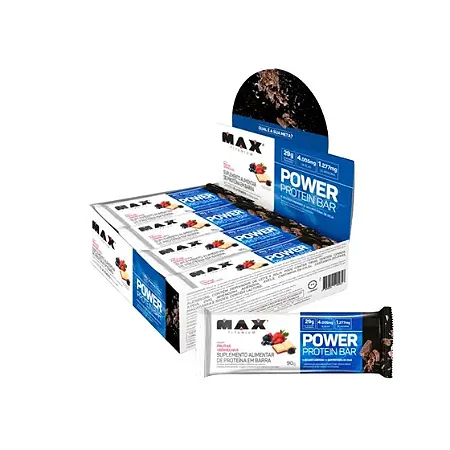 Power Protein Bar Frutas Vermelhas Display C/8 Max Titanium
