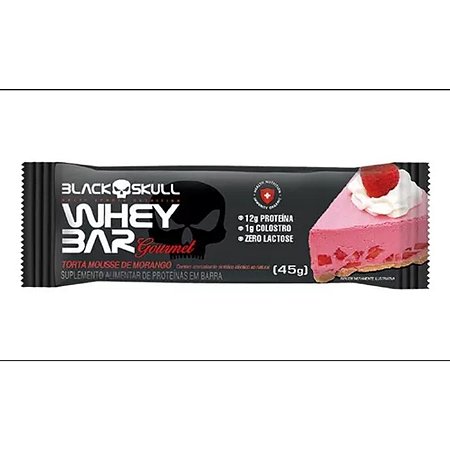Whey Bar Torta Mousse De Morango 45G - Black Skull