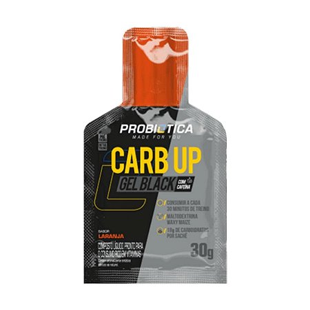 Carb Up Gel Black Sachê 30G Laranja Probiotica