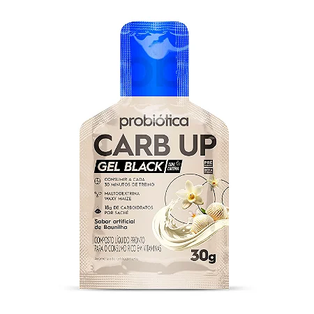 Carb Up Gel Black Sachê 30G Baunilha Probiotica