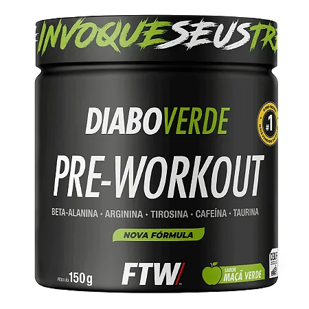 Diabo Verde #Pre-Workout 150G - Sabor Maçã Verde Ftw