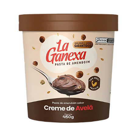 Pasta De Amendoim Com Creme De Avela E Whey 450G La Ganexa