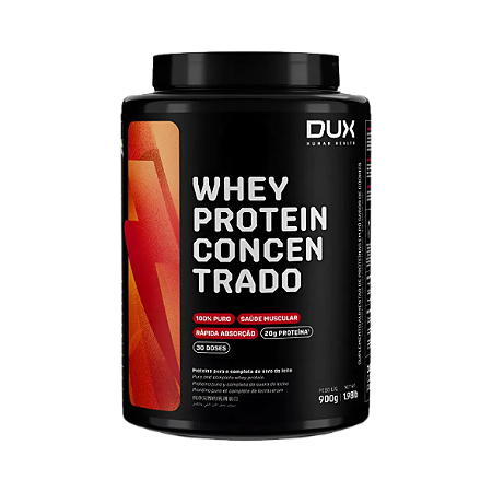 Whey Protein Concentrado Sem Sabor 900G Dux Nutrition