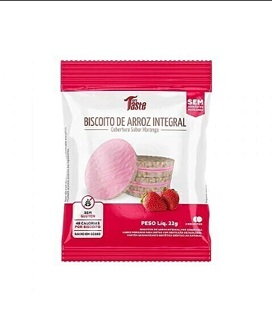 Biscoito De Arroz Morango Display 22G Mrs Taste