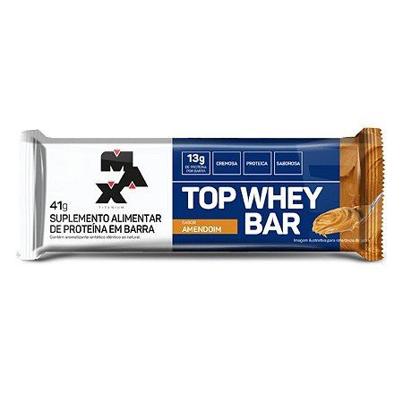 Top Whey Bar  41Gr Amendoim Max Titanium