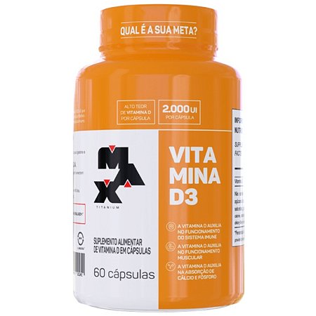 Vitamina D3 Pote 60 Caps Max Titanium