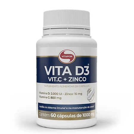 Vita D3 + C + Zinco 30 Capsulas 1000Mg - Vitafor
