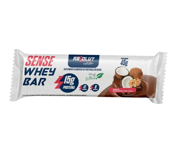 Sense Whey Bar 45G Amendoim C/Coco - Absolut Nutrition