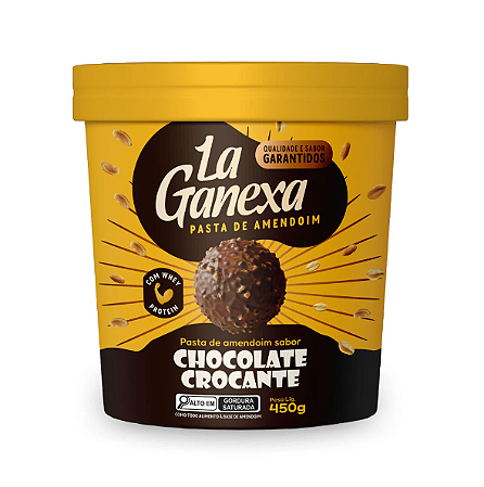 Pasta De Amendoim Chocolate Ao Leite Com Whey 450G La Ganexa