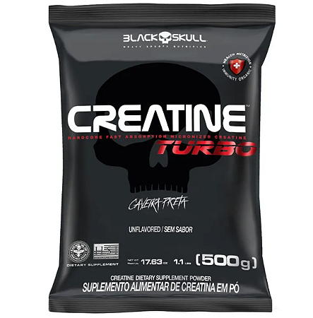 Refil Creatina Turbo 500G Black Skull