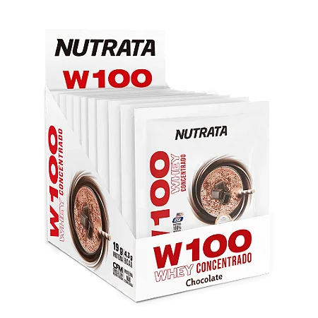 W100 Whey Concentrado Sache Display C/12 Chocolate Nutrata
