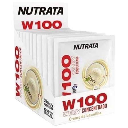 W100 Whey Concentrado Sache Display C/12 Baunilha Nutrata