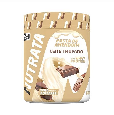 Pasta De Amendoim Com Whey Sabor Leite Trufado 600G Nutrata