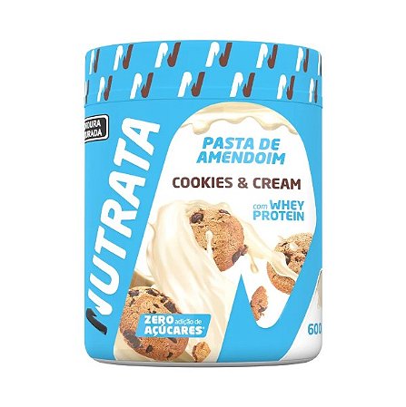 Pasta De Amendoim Com Whey Sabor Cookies & Cream 600G Nutrata