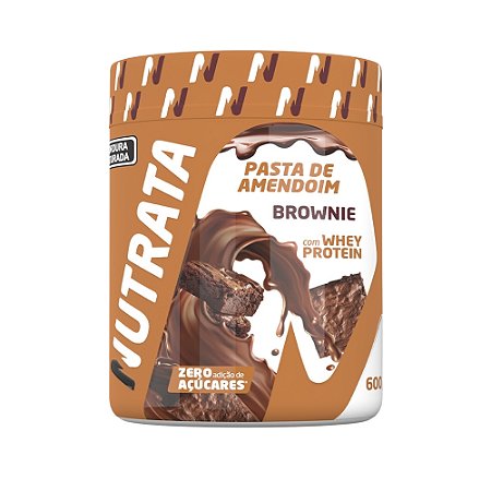 Pasta De Amendoim Com Whey Sabor Brownie 600G Nutrata