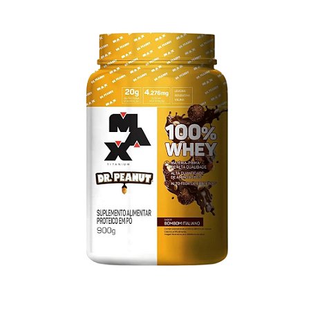 100% Whey Dr. Peanut Pote 900G Bombom Italiano Max Titanium