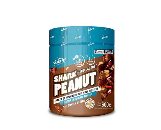 Pasta De Amendoim Chocolate Ao Leite - 600Gr-Zero Lac Shark Pro