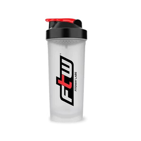 Coqueteleira 600Ml Transparente  Tampa Preta Ftw