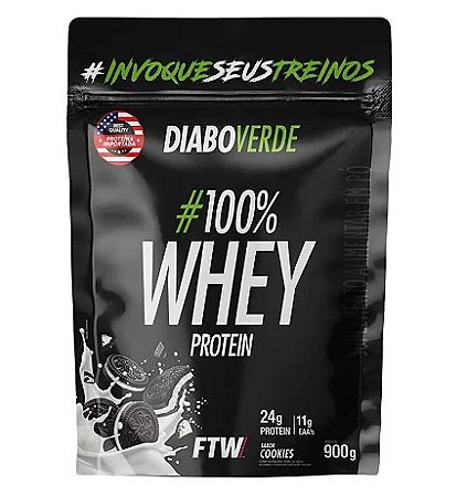 Diabo Verde #100% Whey Protein Refil 900G - Cookies - Ftw