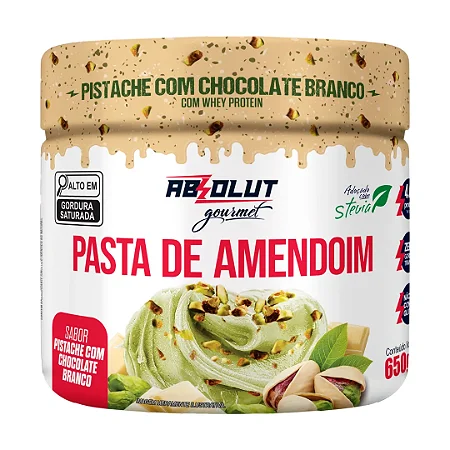 Pasta Amendoim Pistache Chocolate Branco 650G Absolut Nutrition