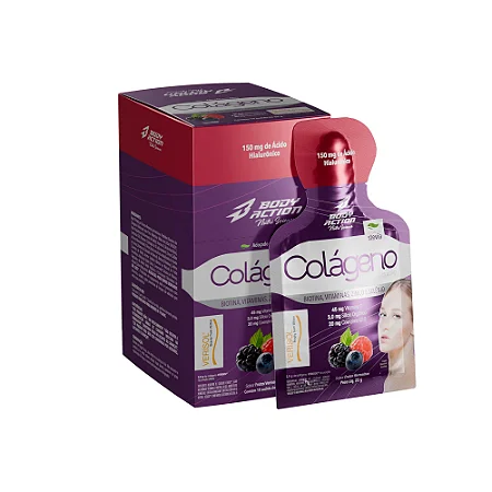 Colageno Gel Display C/10 Saches 25G Frutas Vermelhas Bodyaction