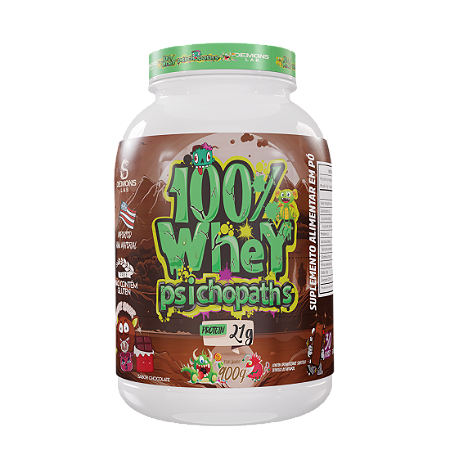 100% Whey Psichopaths Pote 900G Chocolate Demons Lab