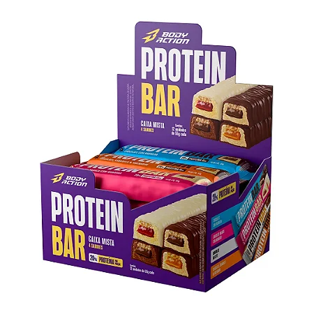 Protein Bar Mista 55G  Display C/12Un Bodyaction