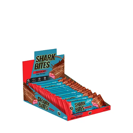 Shark Bites Protein Bar Morango 40G Display C/12 Uni Shark Pro