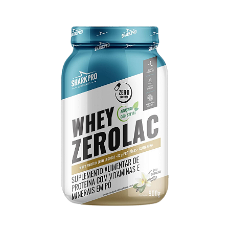 Whey Zerolac Pote 900G - Chocolate Branco Shark Pro