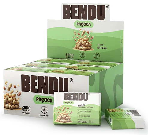 Paçoca Natural 20g – Display c/24 unidades – Bendu