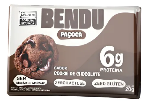 Paçoca Whey Cookies de Chocolate 20g – Bendu