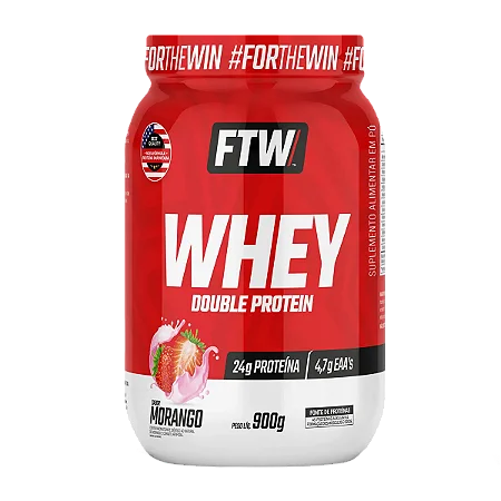 Whey Double Morango Pote 900g – FTW