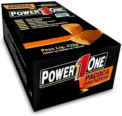 Paçoca Rolha Zero Caixa com 24 Unidades – Power One