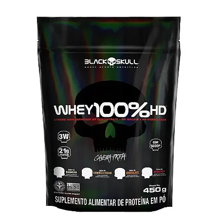 Refil Whey 100% HD 450g Chocolate – Black Skull