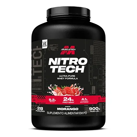 Whey Regular NitroTech 900g Morango – MuscleTech