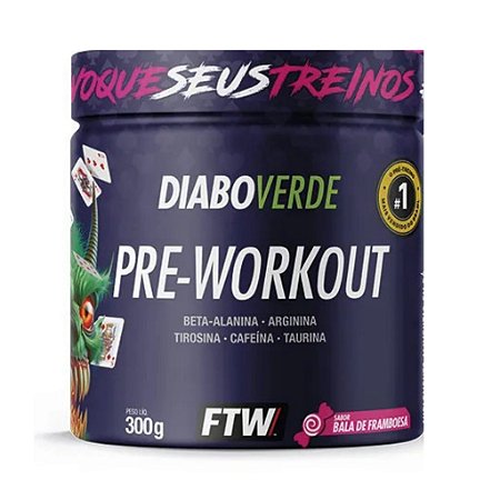 Diabo Verde #Pre-Workout 300g Bala de Framboesa c/12 Unidades – FTW
