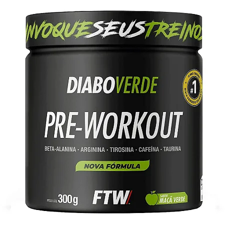Diabo Verde #Pre-Workout 300g Maçã Verde com 12 Unidades – FTW